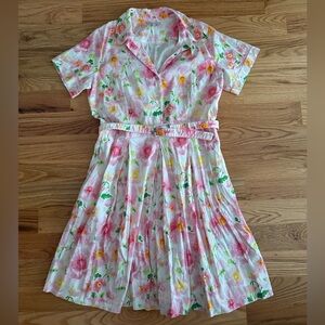 Frances Valentine Isabella Belted Poppy Dress - Large